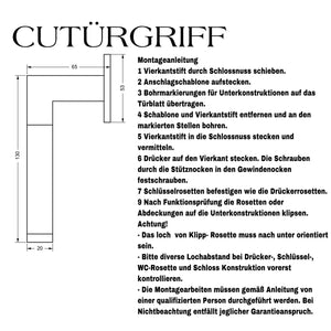 CUTÜRGRIFF BICOLOR PZ - Türgriffe (Profilzylinder) mit antiseptischer Wirkung aus Messing (massiv) mit Kupferionen+ und Edelstahl